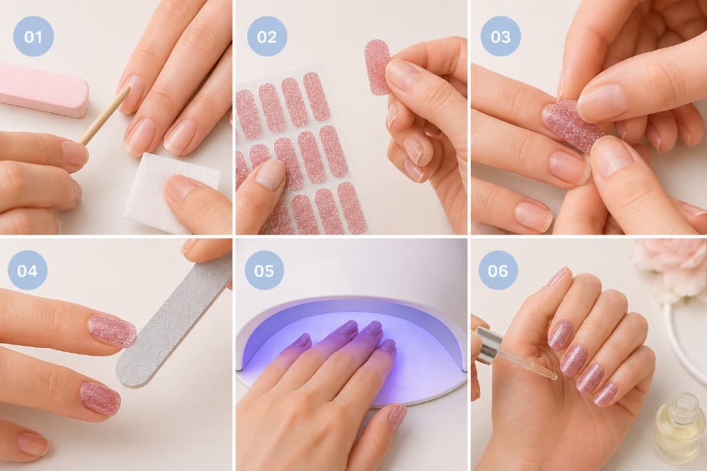 How to apply gel nail wraps step by step