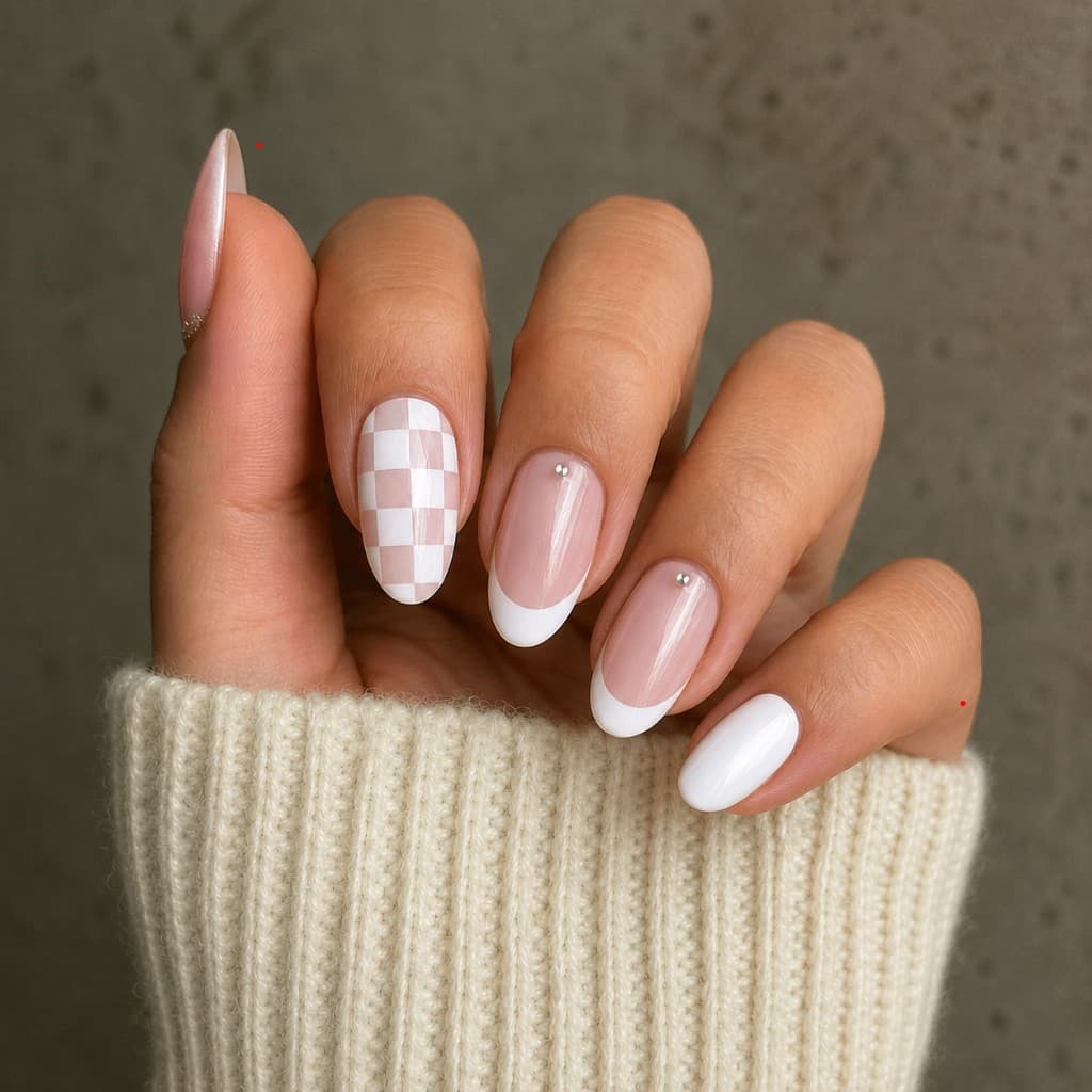 French Check Affair Semi-Cured Gel Nail Wrap Kit