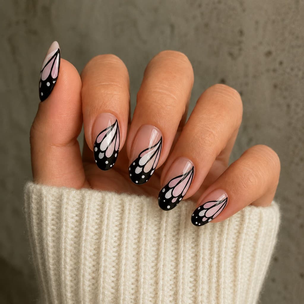 Noir Swirl Semi-Cured Gel Nail Wrap Kit