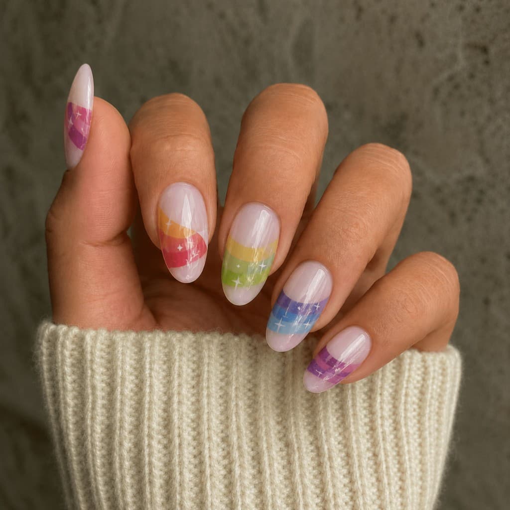 Rainbow Dream Semi-Cured Gel Nail Wrap Kit