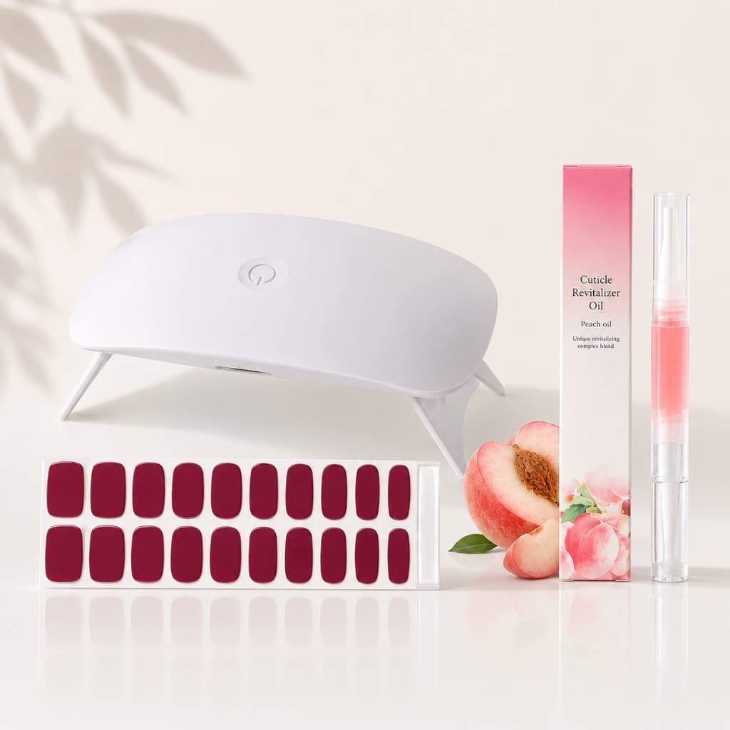 Beautigel Nails starter kit — UV lamp, gel nail wraps and cuticle oil
